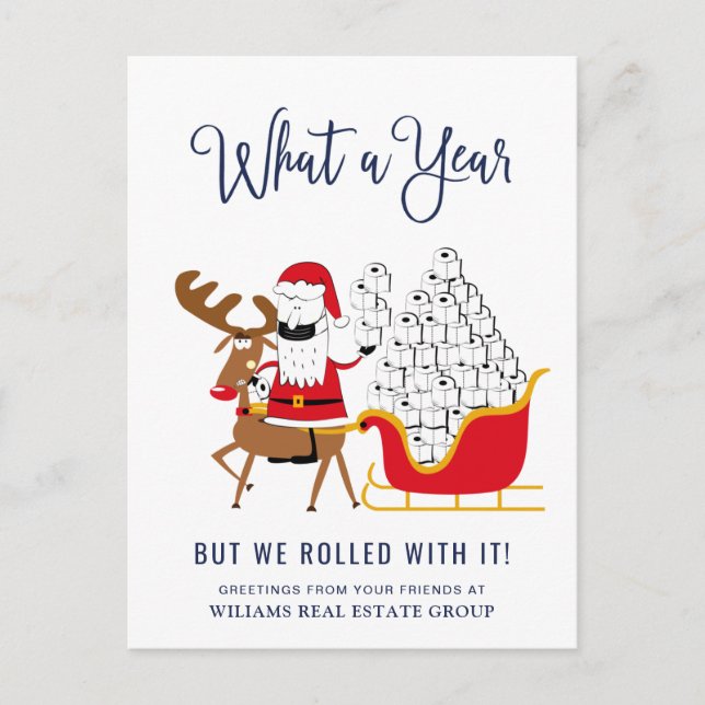 Funny What a Year 2020 Christmas Corporate Postcard (Front)