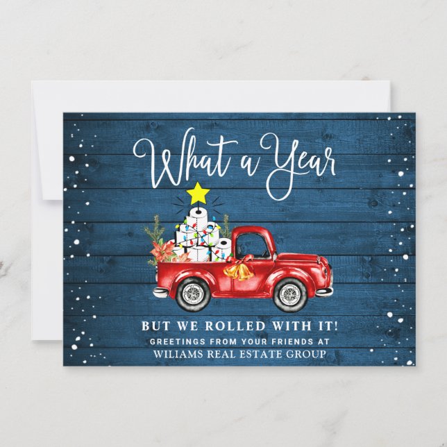 Funny What a Year Christmas Corporate Holiday Card (Front)