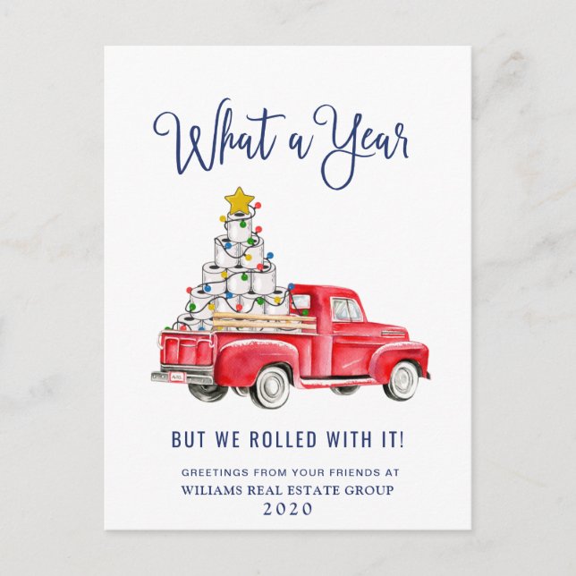 Funny What a Year Christmas Corporate Postcard (Front)