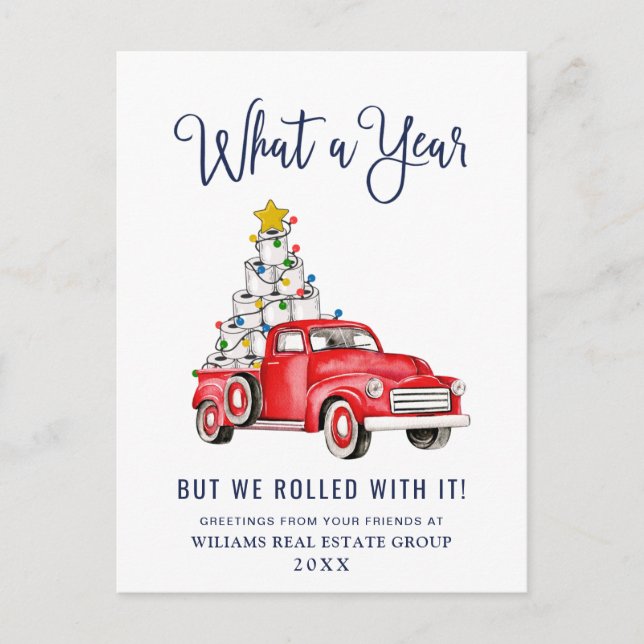 Funny What a Year Christmas Corporate Postcard (Front)