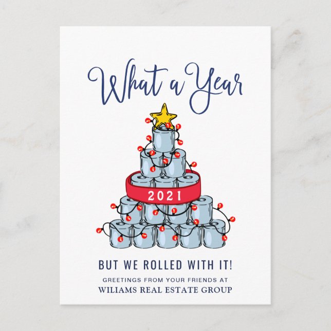 Funny What a Year Christmas Corporate Postcard (Front)