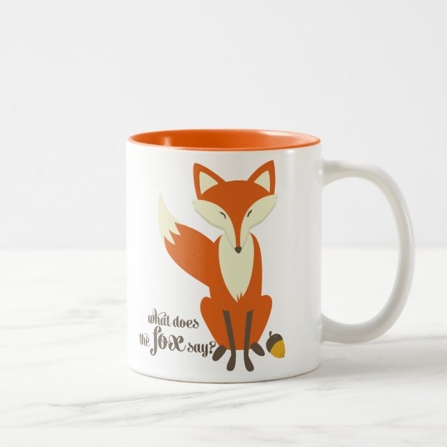 Funny What Does The Fox Say Illustration Mug (Right)