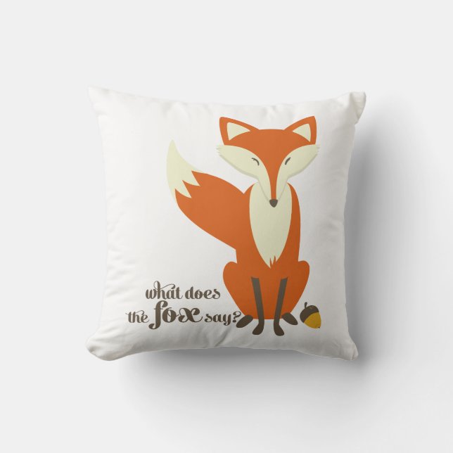 Funny What Does The Fox Say Illustration Pillow (Front)