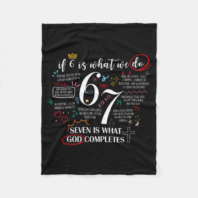Funny What God Completes 6 7 Meme Jesus Christian  Fleece Blanket (Front)