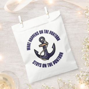 Funny What Happens on the Pontoon Vacation Trip Favour Bags
