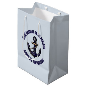 Funny What Happens on the Pontoon Vacation Trip Medium Gift Bag