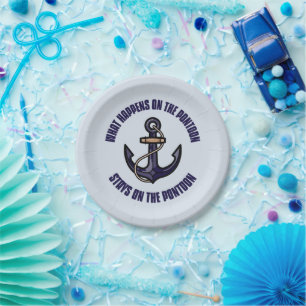 Funny What Happens on the Pontoon Vacation Trip Paper Plate