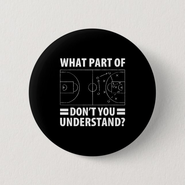 Funny What Part Of Basketball Don't You Understand 6 Cm Round Badge (Front)