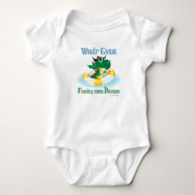 Funny Whatever Floats Your Dragon Baby Bodysuit (Front)
