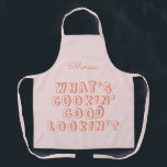 Funny what's cooking good lookin' pink apron<br><div class="desc">Funny what's cooking good lookin' pink apron</div>