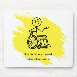 Funny Wheelchair Humour Custom Factory Warranty Mu Mouse Pad
