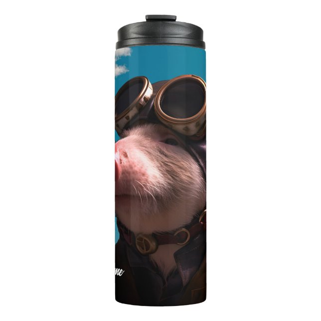 Funny When Pigs Fly Thermal Tumbler (Front)