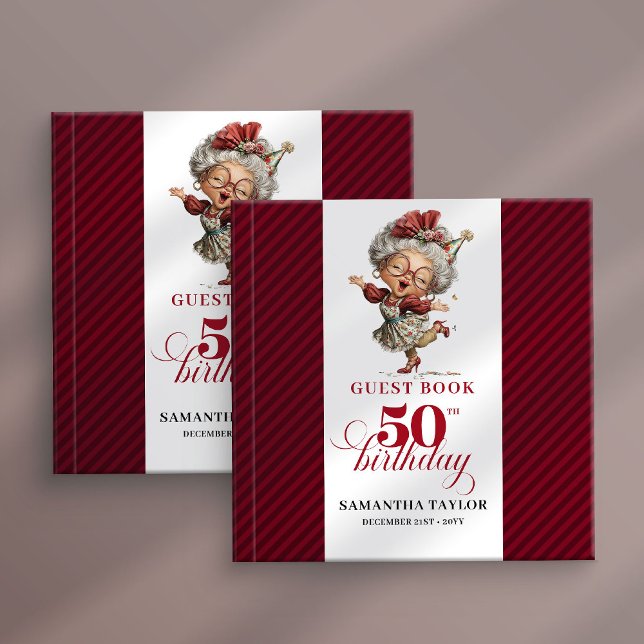 Funny whimsical 50th woman birthday guest book (Funny whimsical 50th woman birthday guest book)