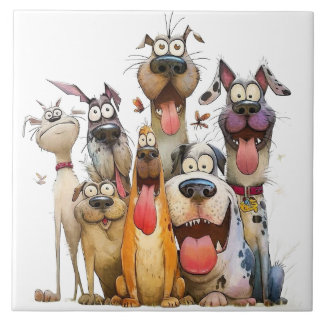 Funny Whimsical animals Tile
