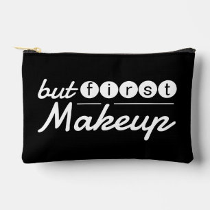 Funny Whimsical Black And White Makeup Travel Accessory Pouch