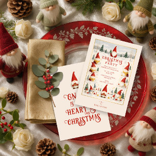 Funny Whimsical Christmas Gnome Party TMF26 Invitation