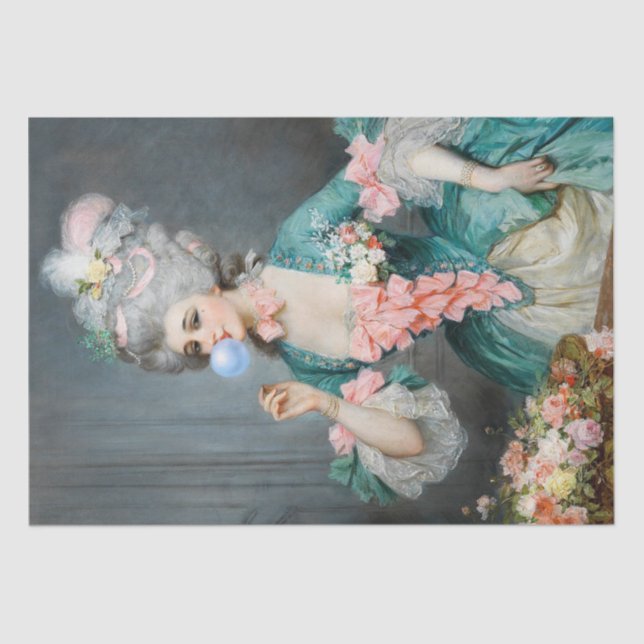 Funny Whimsical Marie Antoinette French Decoupage  Tissue Paper (Front)