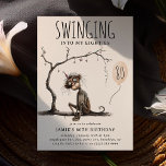 Funny Whimsical Monkey Adult Birthday Invitation<br><div class="desc">Are you ready for a monkey-shaped giggle fest on your special day Our Swinging into (add age) Funny Adult Birthday Invitation is the perfect way to celebrate! This playful design features a monkey in a tree, sporting a party hat and a balloon. The customisable saying guarantees a chuckle from all...</div>
