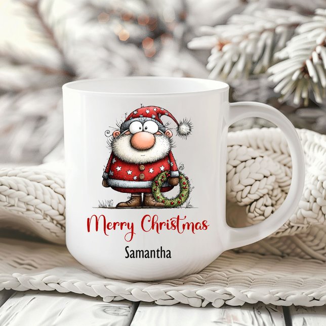 Funny Whimsical Santa Claus Minimalist Coffee Mug (Funny Whimsical Santa Claus Minimalist Coffee Mug)