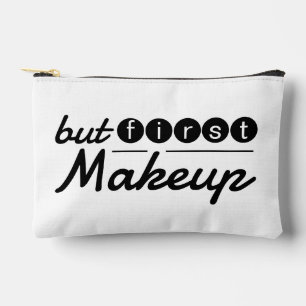 Funny Whimsical White And Black Makeup Travel Accessory Pouch