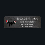 Funny whimsy black santa cat couple<br><div class="desc">Elegant trendy holiday Christmas Santa cat couple winter chalkboard design.</div>