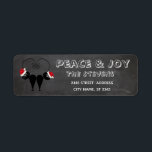 Funny whimsy black santa cat couple<br><div class="desc">Elegant trendy holiday Christmas Santa cat couple winter chalkboard design.</div>