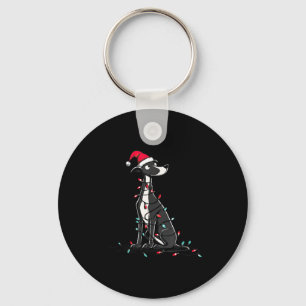 Funny Whippet Christmas Graphics Dog Lights Lover  Key Ring