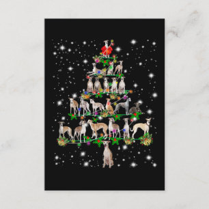 funny whippet christmas tree ornament decor gift enclosure card