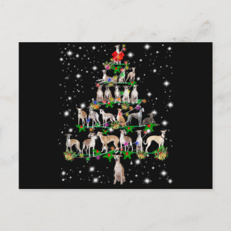 funny whippet christmas tree ornament decor gift invitation postcard
