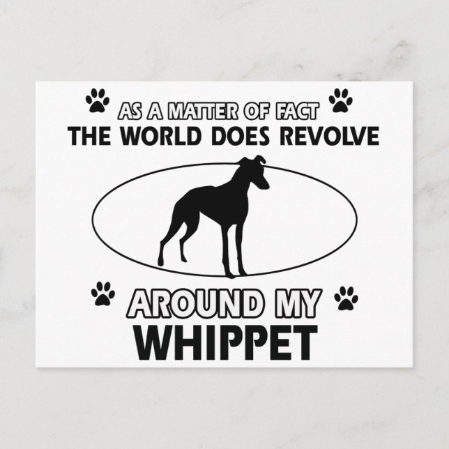 Funny whippet designs postcard (Front)