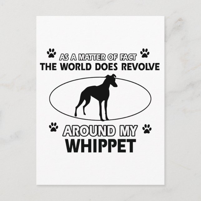 Funny whippet designs postcard (Front)