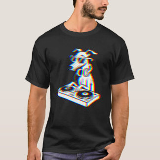 Funny Whippet DJ Glitch Rave EDM Music Party T-Shirt