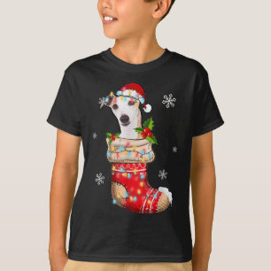 Funny Whippet In Socks Christmas Dog Lovers Xmas T-Shirt