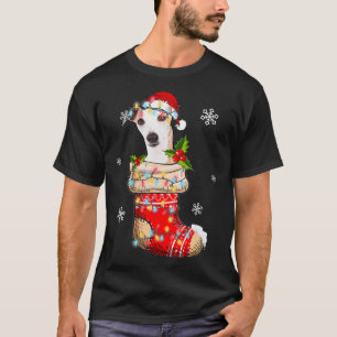 Funny Whippet In Socks Christmas Dog Lovers Xmas  T-Shirt
