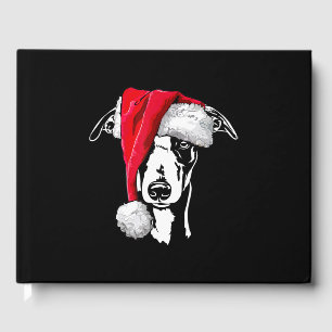 funny whippet santa christmas dog mum gift present guest book