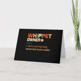 Funny Whippet Vintage Retro Dog Mum Dad Gift T-Shi Holiday Card
