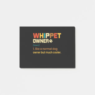 Funny Whippet Vintage Retro Dog Mum Dad Gift T-Shi Post-it Notes
