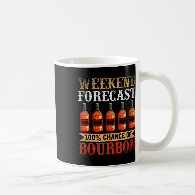 Funny Whiskey Drunk Weekend Forecast 100% Chance O Coffee Mug (Right)