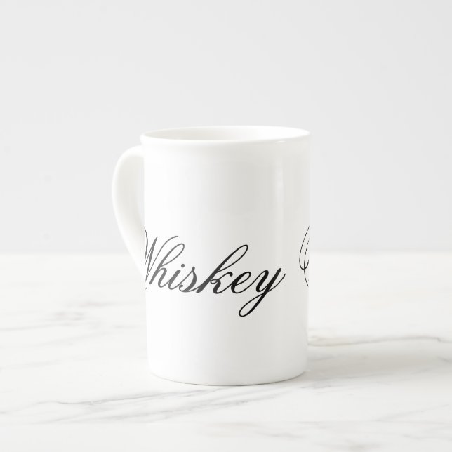 Funny whiskey hipster humour coffee tea humourous bone china mug (Front Left)