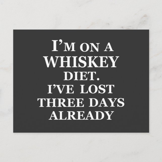 Funny whisky quotes humour whiskey sayings postcard (Front)