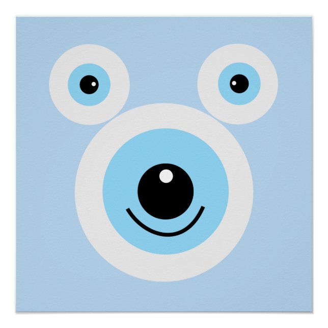 Funny white bear face poster (Front)