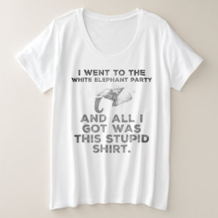 Funny White Elephant Christmas Party Design Plus Size T-Shirt