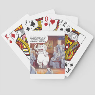 Funny White Elephant In The Room Playing Cards