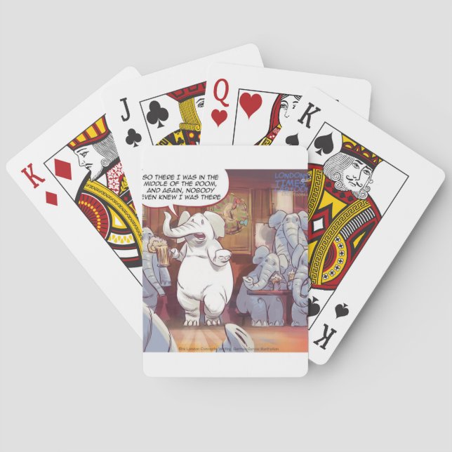 Funny White Elephant In The Room Playing Cards (Back)