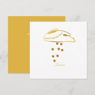 Funny White Gold Prosperity Cloud Card