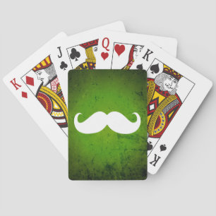 Funny White Moustache 3 Playing Cards