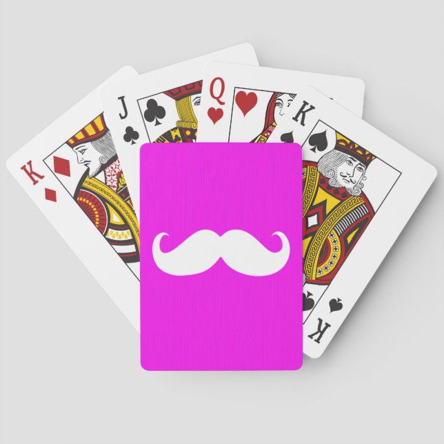 Funny White Moustache 8 Playing Cards (Back)