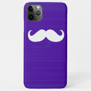 Funny White Moustache on Dark Purple Background Case-Mate iPhone Case
