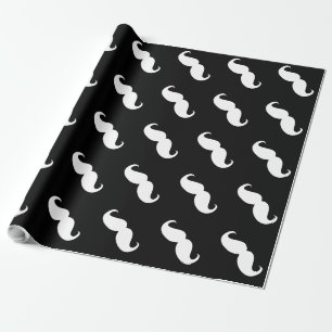 Funny White Moustache Wrapping Paper