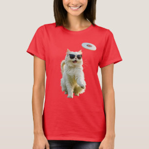 Funny White Persian Disc Golf T-Shirt